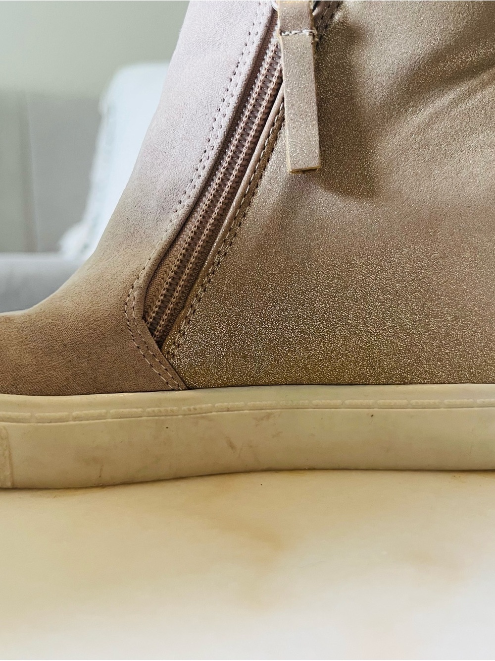 Women’s Suede Slip-On Sneaker Boot in Light Pink - Picture 8 of 10